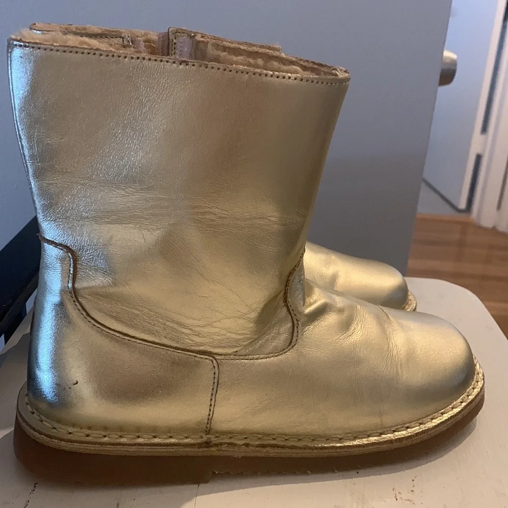 Mini boden size 36 Girls Gold Boots - Picture 2 of 6